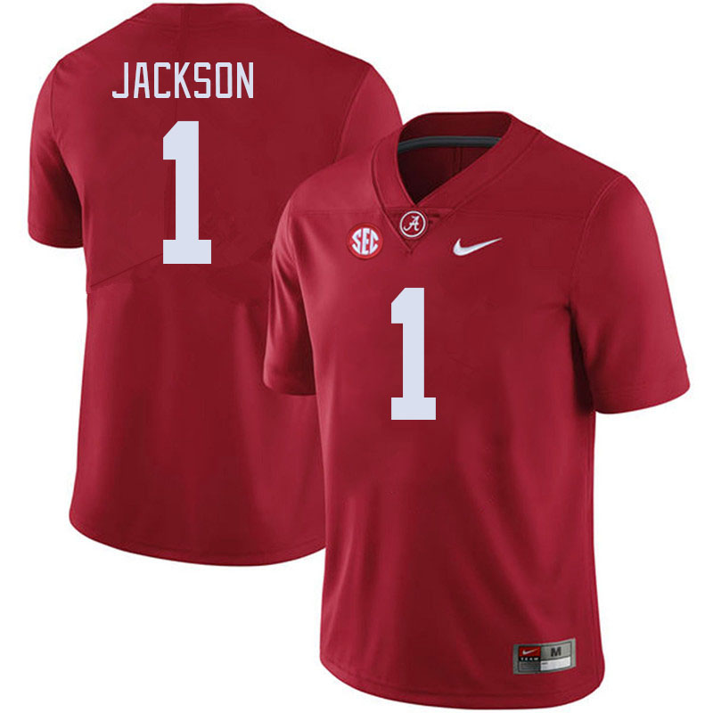 Men #1 Domani Jackson Alabama Crimson Tide College Football Jerseys Stitched-Crimson